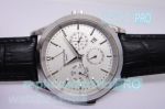 Copy Patek Philipe Complication Silver Dial Black Leather Strap Watch